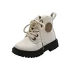 Spor ayakkabılar sonbahar-winter çocuk botlar kızlar kızlar deri botlar peluş moda su geçirmez kaymaz sıcak çocuk botları ayakkabı 21-30 230920