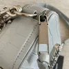 Evening Bags Crocodile Embossed Cowhide Single Shoulder Crossbody Camera Bag Chainlong Strap Adjustable