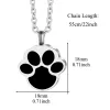 Vente en gros en acier inoxydable empreinte de patte de chien urne de crémation cendres pendentif collier commémoratif animal de compagnie-huit couleurs à choisir parmi LL