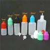 5ML 10ml 15ml 20ml 30ml 50ml زجاجة التغليف البلاستيكية بخار ناعم PE الإبرة الشفافة قطرات طفل مقاوم للزيوت الأساسية عصائر سائلة التعبئة التجميلية DHL