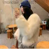 Women's Fur Faux Fur 2023 Women Winter Faux Fox Fur Coat Korea Fashion Elegant Warm Coats Loose Outercoat Lady Party Club Outfits Casual White Black J230921