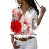 여자 블라우스 패션 패션 긴 슬리브 셔츠 롱 슬리브 블라우스 캐주얼 스트리트 여성 인쇄 기질 꼭대기