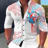 Camisas casuais masculinas camisa máquina órgão 3d impressão gola preta ao ar livre rua manga longa roupas moda vestido designer