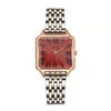Horloges Sdotter 2023 Koreaanse mode dames roestvrijstalen horloge Casual vierkant kleine wijzerplaat quartz