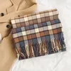 Sciarpe Autunno Plaid Per Le Donne Degli Uomini Caldo Inverno Hijab Sciarpa di Marca di Modo Nappe Lunghe Pashmine Para Mujer 230921