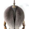 스카프 모피 칼라 100 실제 스카프 겨울 여성 천연 회색 큰 크기의 목마 고급 모피 숄 230921