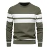 Męskie swetry jesienne sweter pullover oneck patchwork długi rękaw ciepłe szczupłe mężczyzn Casual Fashion Odzież 230921