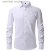 Camicie eleganti da uomo Camicie eleganti rosse da uomo Primavera Nuova camicia a maniche lunghe vestibilità regolare da uomo Camicia formale da matrimonio elastica di facile manutenzione Chemise maschile 2XL L230921