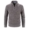 Maglioni da uomo in pile invernale maglione più spesso mezza cerniera dolcevita pullover caldo qualità maschile sottile lana lavorata a maglia per la primavera 230921
