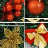 Juldekorationer 40/50 cm Christmas Garland Rattan Wreath With Light Xmas Ball Ornament Hanging Decoration For New Year Party Home Wall Room HKD230921