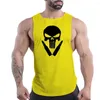 Camisetas sin mangas para hombres Four Seasons Fitness al aire libre para hombres adultos O-Collar Chaleco Scary Skull Pattern 2d Impreso Transpirable Elegante Camisa sin mangas