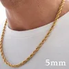 Chains Rope Chain Necklace Stainless Steel For Men Women 3mm To 5mm Waterproof Braid Jewelry Fashion Gift 20in 32in Wholesale