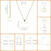 Smycken ccity set varumärkesdesigners bokstav örhängen örhängen halsband 18k guld pläterad inlay pärla diamant geometriska halsband kedja kvinnor bröllopstillbehör