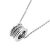 Whole-B Zero1 S925 Sterling Silber Vollkristall Dreischichtiger runder Zylinder-Anhänger-Halskette für Frauen Jewelry309l