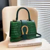 Bolsa elegante e atmosférica de um ombro com textura de crocodilo bolsa feminina com crossbody carregando bolsas elegantes urbanas