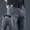 Jeans pour hommes élégant noir luxe hommes coréen Streetwear Punk mode confortable Stretch jean coupe mince jambe droite pantalon en Denim décontracté L230921