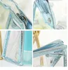 Blank Clear Flat Nylon Pouch PVC Waterproof Makeup Bags with Zipper Transparent Cosmetic Bag Toiletry Wash Bag Travel Storagebag for Women C357