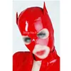 Catsuit Kostüme Latex Gummi Gummi Katze Maske Kapuze Maßgeschneiderter Catsuit Anzug 0,4 mm Clubwear Coole Frauen Cosplay Kostüme