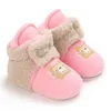 Chaussures chaudes en coton pour garçons et filles âgés de 0 à 1 an, chaussures de marche chaudes d'automne et d'hiver avec Protection des pieds de dessin animé