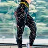 Leggings de sport imprimés en marbre noir, vêtements d'entraînement, de gymnastique, taille haute, pantalons de Jogging Sexy, collants Push Up