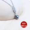 Charms Silver Jewelry Sets Bridal Black Pearls Natural White CZ Ring Bracelets Earrings Pendants Necklace Set Women Wedding Jewelry 230921