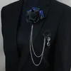I-REMIEL手作り韓国のバラの花タッセルブラックブローチメンラペルピンバッジスーツシャツ襟ブローチコサージュアクセサリー356N