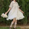 Casual Jurken Vrouwen Jurk Japanse Zoete Losse Volledige Set Student Kawaii Comfortabele Effen Kleur Mode Knielengte Leuke Zomer