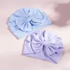 BeanieSkull Caps Accessories Baby Girl Cotton Turban Big Bow Hat Toddler Kids Head Wrap born Beanie Solid Color Infant Bonnet Cap 0-2T 230921