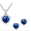 Anhänger Halsketten Mode Frauen Luxus Kristall Herzförmige Halskette Earnail Set Jahrestag Hochzeit Schmuck Zubehör Großhandel