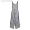 Kobiety Jumpsuits Rompers 2023 Letnie jesienne swobodne kobiety Suknia Suknia Skuwy paski Rompers Backless Spoder szerokie spodni Spodnie Przycięte Spodnie Jumpsuits L230921