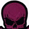 Fashion Skull Bones Embroidered Patch Iron On Jacket Shirts Hats Patch Supplier Punk Emblem Purple 9cm Badge279p