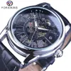 Forsining esclusivo ufficiale romano europeo retrò onda design classico trasparente orologio automatico da uomo top brand di lusso349C