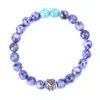 Strand 10st Pet Dog 8mm Matted Black Stone Tiger Eye Chakras Beads Armband For Women Men Energy Buddha Strench smycken