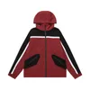 Männer Jacken Männer Streetwear Kapuzenjacke Windjacke Retro Patchwork Rot Grau 2023 Harajuku Casual Track Mantel Zip Up Unisex Y2K