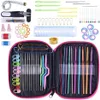 100 stks DIY Aluminium Haaknaald Breinaalden Set Met Case Handvat Knit Weave Craft Garen Steken Naaien Gereedschap Begrippen 251d