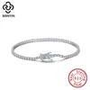 Pulseras de encanto Rinntin Real Sterling Silver Infinity 2mm Pulsera de tenis Mujeres con AAAA Zircon Brazalete femenino Joyería de boda TSB61 230921