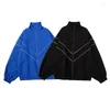 メンズジャケット秋と冬のファシオンソリド色反射スポーツコート女性用ルーズチャージ用途カップルウェアジャケット