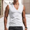 Men's Tank Tops Brand Summer Sleeveless V Neck Top Casual Fitness T-Shirt Sports Running Shirt