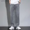 Men's Jeans Summer Thin Men's Straight Loose Gray Jeans Soft Fabric Lyocell Fabric Light Colored Casual Pants Male Brand Trousers L230921