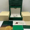 Watch Watch Green Wooden Box Accessories Wholesale UBR Box Montre Watch Crouchure Card Labels and Paper English Swiss Watch Box Montre de Luxe