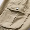 Men's Shorts Pure Cotton Summer Mens Cargo Boys Casual Pocket Streetwear Plus Size Male Long Bermuda Z136