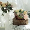 Bakeware Tools Lod Wood Cake Tray Wedding Cupcake Plates With Tre Bark Fruit Ma Caron Display för PO Props Home Baking