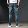 Mens Jeans KSTUN Corte Reto Para Homens Negócios Casual Masculino Calças Jeans Comprimento Total Calças Clássico Hombre Marca de Alta Qualidade 230921