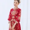 Roupas étnicas Elegante Phoenix Bordado Chinês Vestido de Casamento Tradicional Qipao Clássico Mandarim Collar Cheongsam Vestidos Antigos