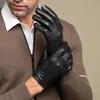 Pięć palców Rękawiczki 100 geniune skórzana skórzana jazda mężczyzn cienki oddychający ekran dotykowy Męskie rękawiczki S2759 230921