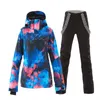 Skianzüge, wasserdichter Schneeanzug für Damen, Outdoor-Sportbekleidung, Kostüm, winddichte Snowboard-Sets, Jacken und Lätzchen, Trägerhose 230920