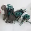 Máscaras de festa menina design lolita laço hairpins flor verde escuro pérola cruz gótico mulheres traje colar headband cosplay headpiec233d