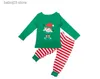Dopasowanie rodziny 2023 NOWOŚĆ RODZINY DOSTACJA Świąt Bożego Narodzenia Zestaw piżamy rodzic-dziecko 2 sztuki garnitur domowy Stripe Romper Soft Loose Lose Xmas Look T230921