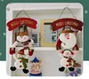 Dekorativa föremål Figurer 2pce 2023 Juldekorationsdörr hängande hängsmyckel Noel Gingerbread Man Santa Claus Hanger Merry Xmas 230921