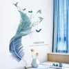 Wall Stickers 1PC Creative Feather Printing Sticker Decoration Decal Fashion Window Bedroom Living Room Walls Home Decor